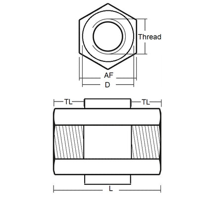 1065298 | SHX-B-0600-08-020-N-PK5 (5 Pcs) --- PCB Spacers - 6x7.7x12 mm - Nylon Polyamide 6/6 Spacer