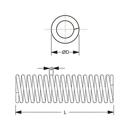 1040985 | CS-0232-0109-03-S2-C (2 Pcs) --- Compression Springs - 2.32x10.9x0.32 mm - Stainless Steel 302/304 Similar to A2, 18-8 Spring