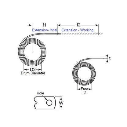 1036469 | CFS-0010-0406-064-S1 (10 Pcs) --- Constant Force Springs - 1 Newtons - 406.4x0.102 mm - Carbon Spring Steel Music Wire