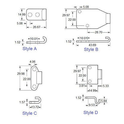 1226173 | DTL-800-5RS --- Strikes for Toggle Latch Latches - Type Style B 43.688 - -