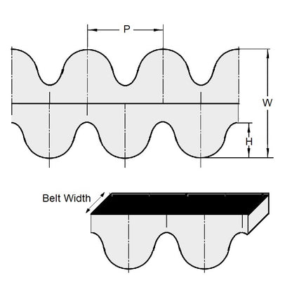 1210239 | BD-030H-0251-0060-NFB --- Timing 3mm Pitch Belts - 251 tooth - 753x6 mm HTD - Nylon Covered Neoprene Rubber with Fibreglass Belt