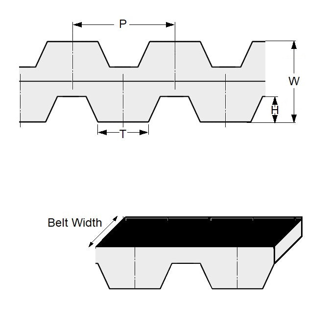 1181307 | BD-H-0089-0762-NFB --- Inch Timing Belts - 89 tooth - 1130.3 mm - 76.2 12.700mm Pitch H - Nylon Covered Neoprene Rubber with Fibreglass Belt