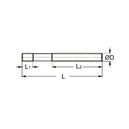 1082796 | SUS325RS --- Clamping Studs Threaded Rod - M8 - 8x1.25mm - 125 mm - 11  - Steel with Rolled Threads Stud