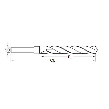1095310 | DB-1191-R-0635 --- Drill Bits Tools - 11.91x6.35 - - Reduced Shank - High Speed Carbon Steel Drill Bit