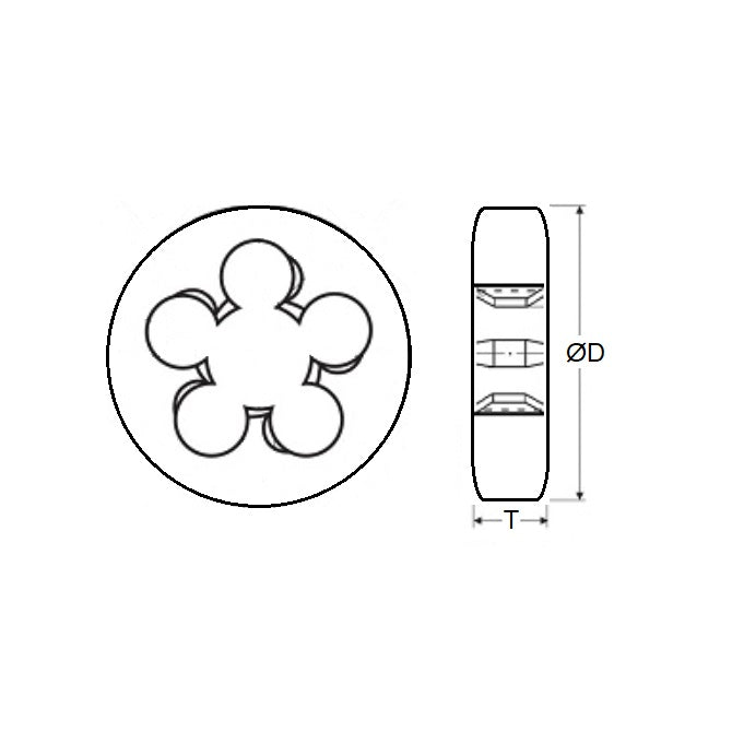 1069017 | DBT-060B --- Threading Tools - 0BA - Approx. 6mm - 1.000 mm / 25.4 TPI - Button Button Dies - Carbon Steel Die