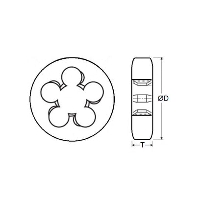 1002828 | DBT-009B --- Threading Tools - 15 BA - 0.889mm - 0.211 mm / 120.5 TPI - Button Button Dies - Carbon Steel Die