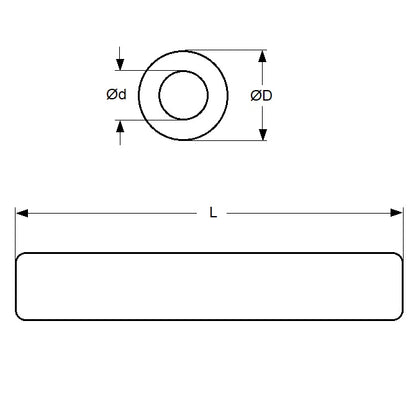 1075289 | 0T-0071-0064-0300-ALT6 --- Round Tube - 7.14x6.43x304.8 mm  - Aluminium 6061-T6