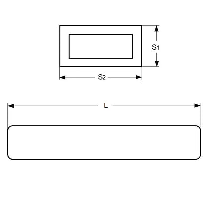 1048773 | 2T-0064-0032-0300-BR --- Rectangular Tube - 3.18x6.35x304.8 mm - Brass