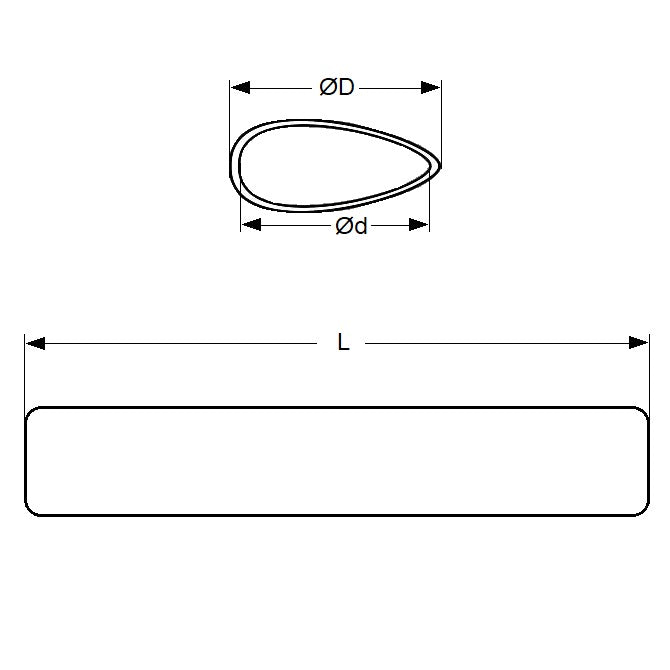 1074554 | 0T-0066-STLN-BR-0300 --- Streamline Tube - 6.6 mm - 3.5 - 300 mm - Brass
