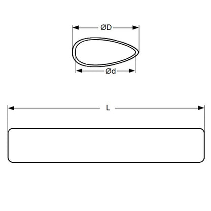 1074554 | 0T-0066-STLN-BR-0300 --- Streamline Tube - 6.6 mm - 3.5 - 300 mm - Brass
