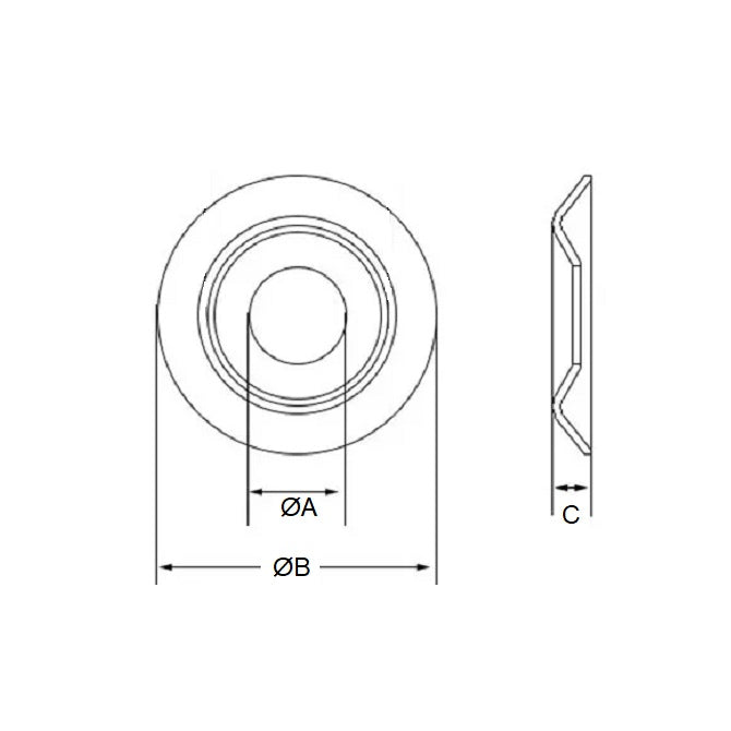 1043296 | W0028-CU-010-021-BNP (1000 Pcs) --- Cup Washers - 2.845x9.5x2.1 mm - Brass Nickel Plated Washer