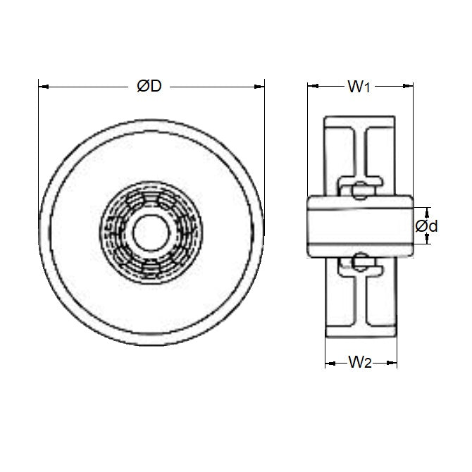 1158807 | WH-048-079-159-P-GL (25 Pcs) --- Skate Conveyor Wheels - 48.3 15.90 / 23.80 7.938 mm - Acetal Wheel