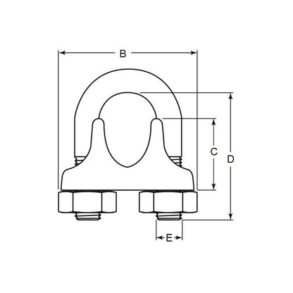 1073751 | WRC510RS --- Stainless Steel Wire Rope Clips - 6.35 mm 304 Stainless Steel 2  Attachment