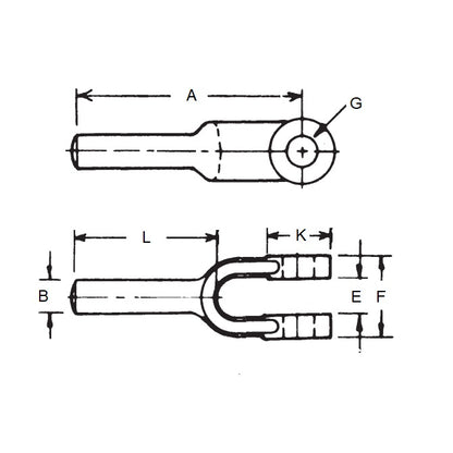 1161208 | YE-13RS --- Blank Yoke Ends - 50.8x7.94x8.73 mm - Steel