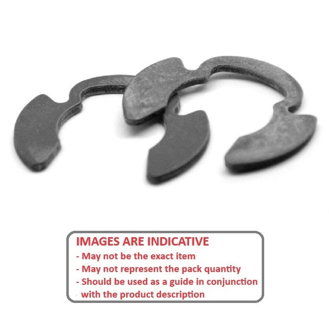 1107694 | ECL-0112-0127-CZ-KR (Pack of 250)  --- E-Clips Retaining Rings - 12.7x11.18x1.27 mm Klipring - Zinc Plated Carbon Steel E-Clip