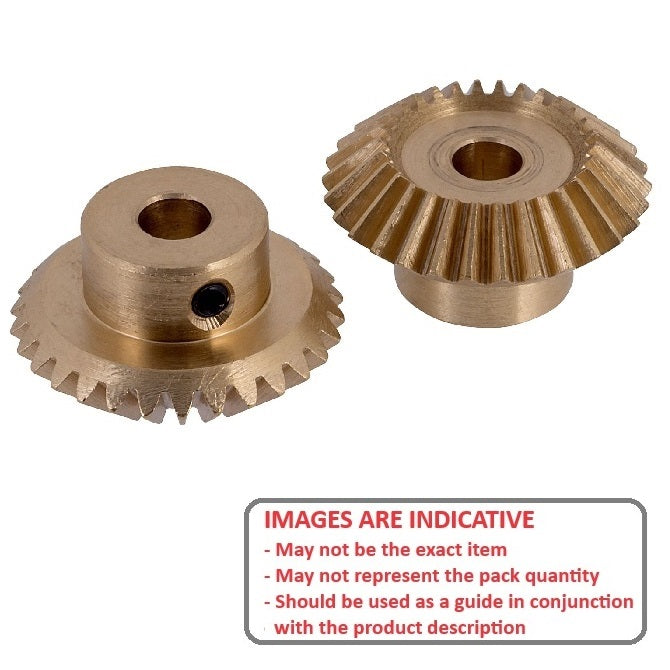 1122152 | GM-020-M1-060-B --- Mitre Gears - 20 tooth - 20x6 mm Module 1 - ISO 8 / Brass Gear