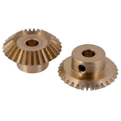 1129295 | GM-025-D24-064-B --- Mitre Gears - 24 tooth - 25.4x6.35 mm 24DP Brass - Brass - Commercial Gear