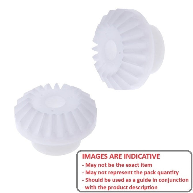 1121728 | GM-010-M05-030-A (50 Pcs) --- Mitre Gears - 20 tooth - 10x3 mm Module 0.5 - Acetal - Commercial Gear