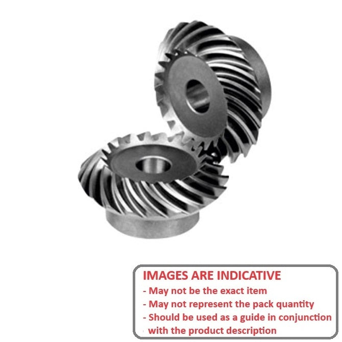 1122897 | GM-S030S-M15-100-C8-N-B (Pair) --- Mitre Gears - 20 tooth - 30x10 mm Module 1.5 - ISO CLASS 8 / Steel Gear