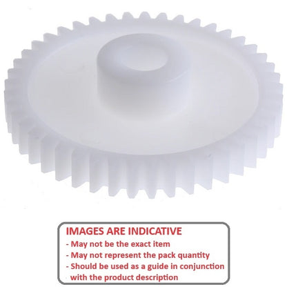 1188255 | G043B-108-M04-050-060-A-P (2 Pcs) --- Spur Gears - 108 tooth - 43.2x6 mm Hubbed - Acetal - No Insert Gear