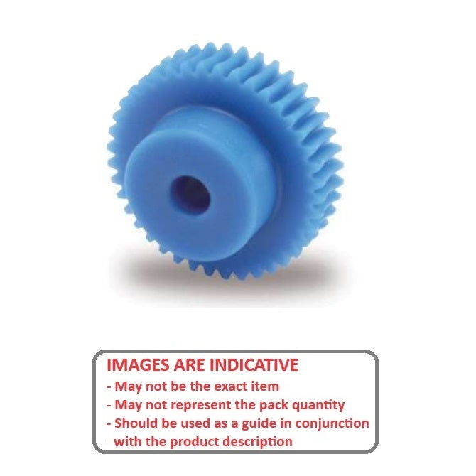 1036090 | WG2R-100-030-060-ACE --- Worm Gears - Pitch Module 1.0 - 30 tooth - 7 Deg 11 Min Module 1.0 - Polyacetal White Gear