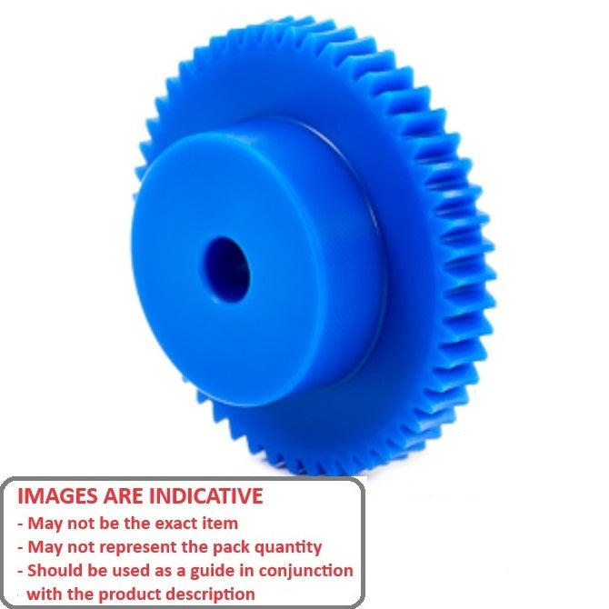 1036122 | WG1R-100-040-080-ACE --- Worm Gears - Pitch Module 1.0 - 40 tooth - 3 Deg 35 Min Module 1.0 - Polyacetal White Gear