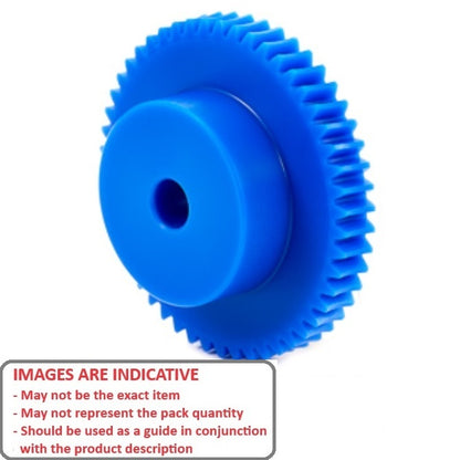 1036122 | WG1R-100-040-080-ACE --- Worm Gears - Pitch Module 1.0 - 40 tooth - 3 Deg 35 Min Module 1.0 - Polyacetal White Gear