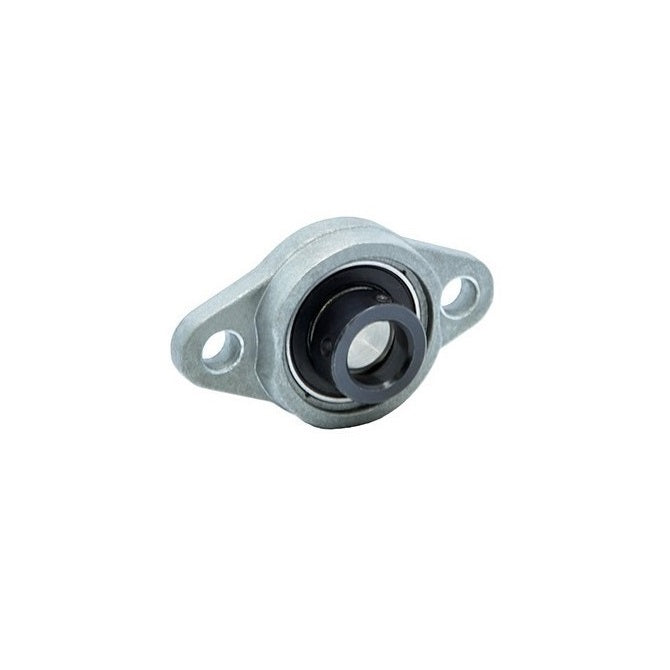 Flanged 2 Bolt Housing and Bearing Assembly - 20x55x90 mm Rigid - Aluminium