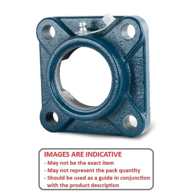 1199350 | F206 (Each) --- Flanged Square Cast Iron Housings - 108x40.2x14 mm - Cast Iron Housing