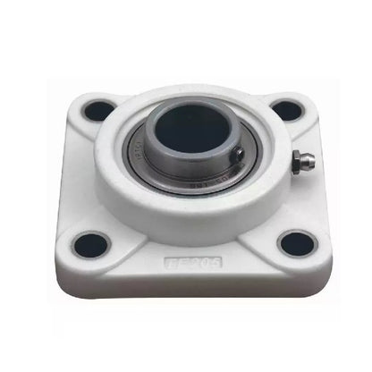 Flanged 4 Bolt Housing Assembly - 28.575x14.288x15.9 mm - Thermoplastic and Chrome Steel