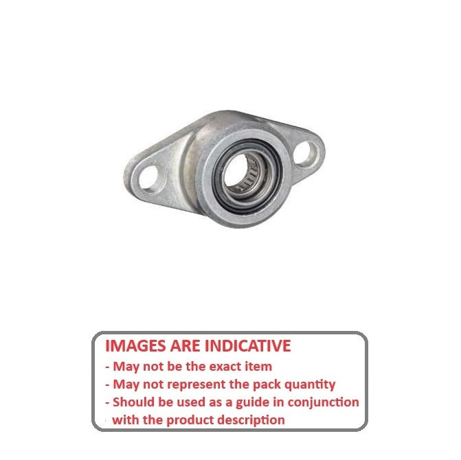 1073017 | HF2-250-N --- Flanged 2 Bolt Housing Assembly - 6.35x44.45x57.15 mm Self Aligning - Steel