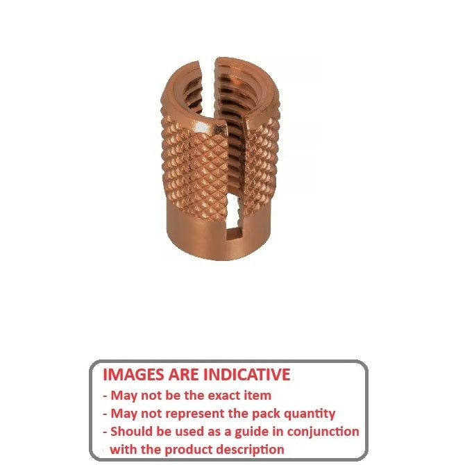 1060463 | IN-EP-050M-080-B (5 Pcs) --- Expansion Inserts - M5 - 5x0.8mm - 6.5x8 mm Press In - Brass Insert