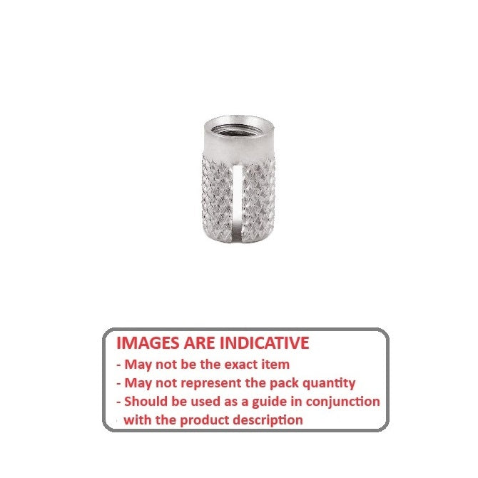 1040810 | IN-EP-022C-039-S3 --- Expansion Inserts - 2-56 UNC - 2.18mm - 3.17x3.96 mm Press In - Stainless Steel 303/304 Similar to A2, 18-8 HRB80 Insert