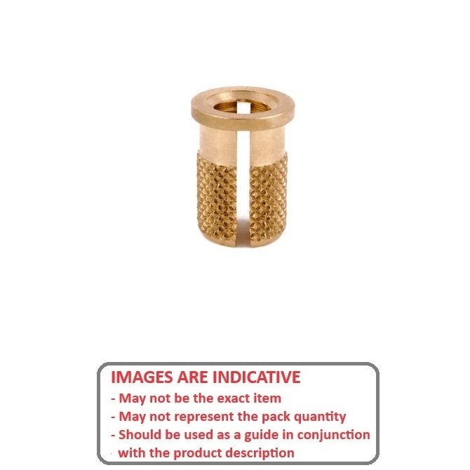 1225018 | IN-EP-030M-040-FB (5 Pcs) --- Expansion Inserts - M3 - 3x0.5mm - 5x4 mm Press In - Brass Insert