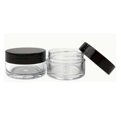1225335 | JAR-035-020 (10 Pcs) --- Bottles Containers - Type Plastic Jar 10 ml - Clear Plastic with Back Screw Top - Plastic Container