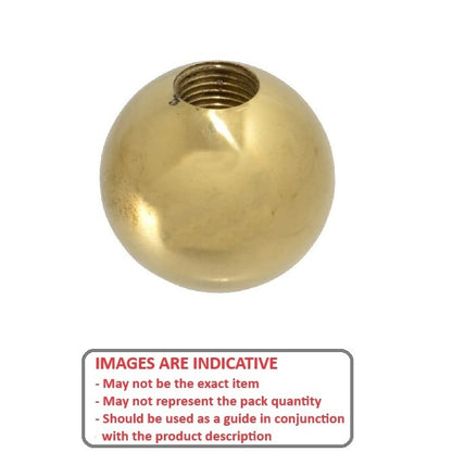 1077002 | KF079C-025-TPBR-P --- Ball Knobs - 5/16-18 UNC - 7.94mm - 25.4 - - Female Threaded - Brass Knob