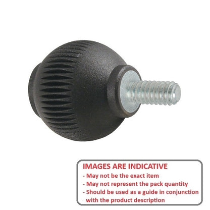 1102348 | KM127C-050-NG-SS (10 Pcs) --- Ball Knobs - 1/2-13 UNC - 12.7mm - 50.04x39.9 mm Male Threaded - Stainless Steel Knob