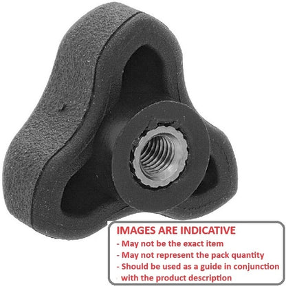 1102471 | KF127C-055-3L-SFT (100 Pcs) --- Lobe Knobs - 1/2-13 UNC - 12.7mm - 55.12x22.9 mm Three Lobe - Zinc Plated Brass Knob