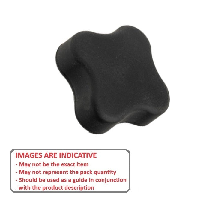 1086942 | KF095C-064-4L-SFT --- Lobe Knobs - 3/8-16 UNC - 9.53mm - 63.5x12.7 mm Four Lobe - Zinc Plated Brass Knob