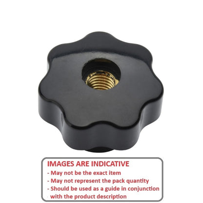 1226165 | KF100M-040-7L-P --- Lobe Knobs - M10 - 10x1.5mm - 40x25 mm Seven Lobe - Brass Knob