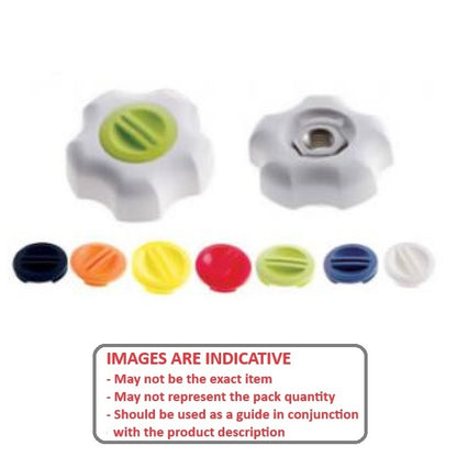 1067989 | KF060M-36-FIT-WBK --- Thumb Knobs - M6 36x20 mm For Hex Head Screw - Plastic Knob