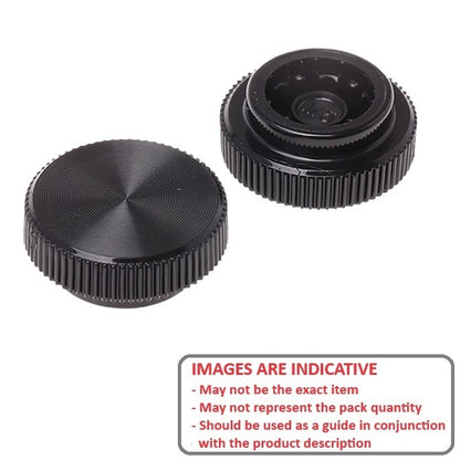 1061793 | KF050M-015-KN-PH --- Knurled Knobs - M5 - 5x0.8mm - 15x10 mm Female - Phenolic Knob