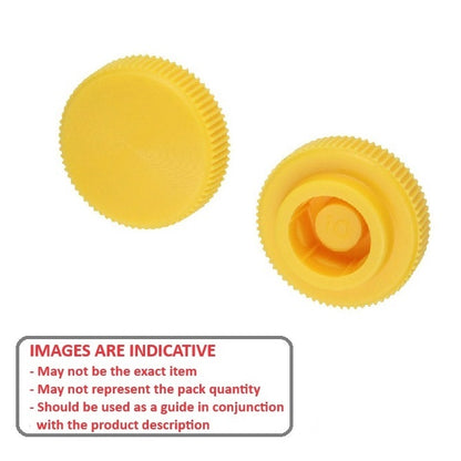 1067069 | KM060M-019-KNU-Y (10 Pcs) --- Thumb Knobs - M6 - 6.00mm - - Use Own Screw 19x7.6 mm For Cap Screws - Plastic Knob