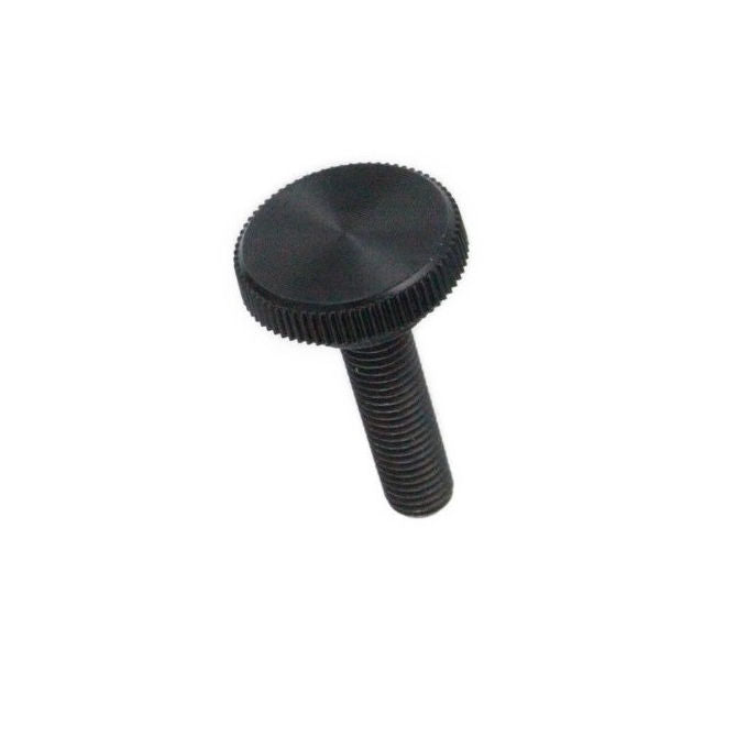 1043279 | KM029C-008-0635-KNU-B --- Thumb Knobs - 4-40 UNC - 2.85mm - 7.94x6.4 mm Male With Cap Screw - Plastic with Insert Knob
