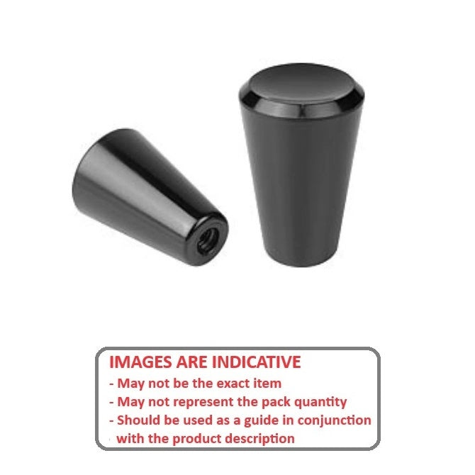 1086513 | KF095-035-LVR --- Lever Knobs - Hole Size 9.53 Push On 34.93x19.1 mm Through Bore - Phenolic Knob