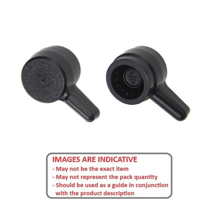 1071972 | KM064-017-L-B (10 Pcs) --- Thumb Knobs - 1/4 - 6.35mm - - Use Own Screw 17.46x11.1 mm For Cap Screws - Plastic Knob