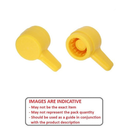 1077977 | KM079-021-L-Y (10 Pcs) --- Thumb Knobs - 5/16 - 7.94mm - - Use Own Screw 21.43x13.5 mm For Cap Screws - Plastic Knob