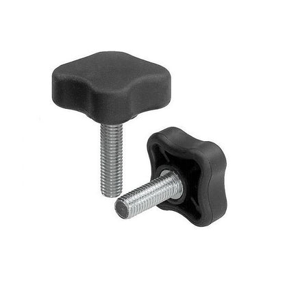 1057425 | KM048C-020-4L19 --- Lobe Knobs - 10-24 UNC - 4.76mm - 20.07x19.1 mm Four Lobe - Plated Steel Knob
