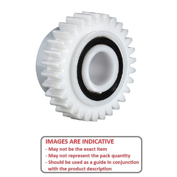 1225445 | KMS-1508I --- Disk Cleaning Applications Bearings - Application Oliver Xyratex Disk Cleaning Machine Bearing 12.7x 28.575x20.4mm - Integrated Gear - Acetal Bearing