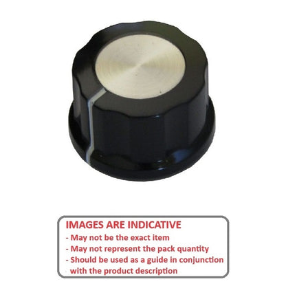 1145656 | KPT-35-SK (6 Pcs) --- Pointer Knobs - Diameter Tapered 28 mm with Skirt 35mm 18 mm - 6.35mm Diameter with Grub Screw 12mm Deep Skirted Standard - Plastic Knob